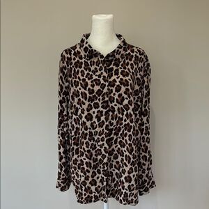 Alexander Jordan Leopard Print Women's Top Size 1X Women’s